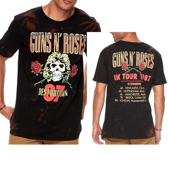 Guns N Roses Destruction Tour metal rock Bleach Official T-Shirt 2XL XXL NWT - Picture 1 of 5